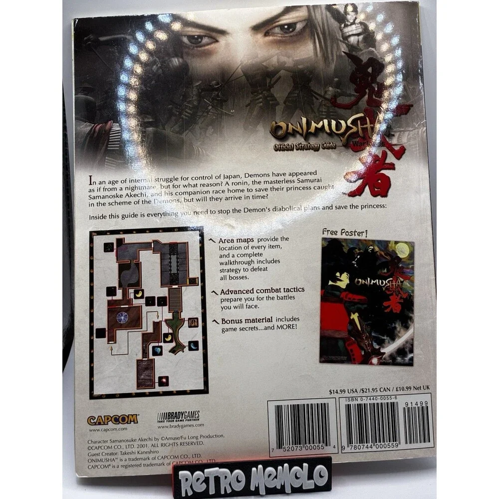 Onimusha Warlords Official Bradygames Strategy Guide W/Poster